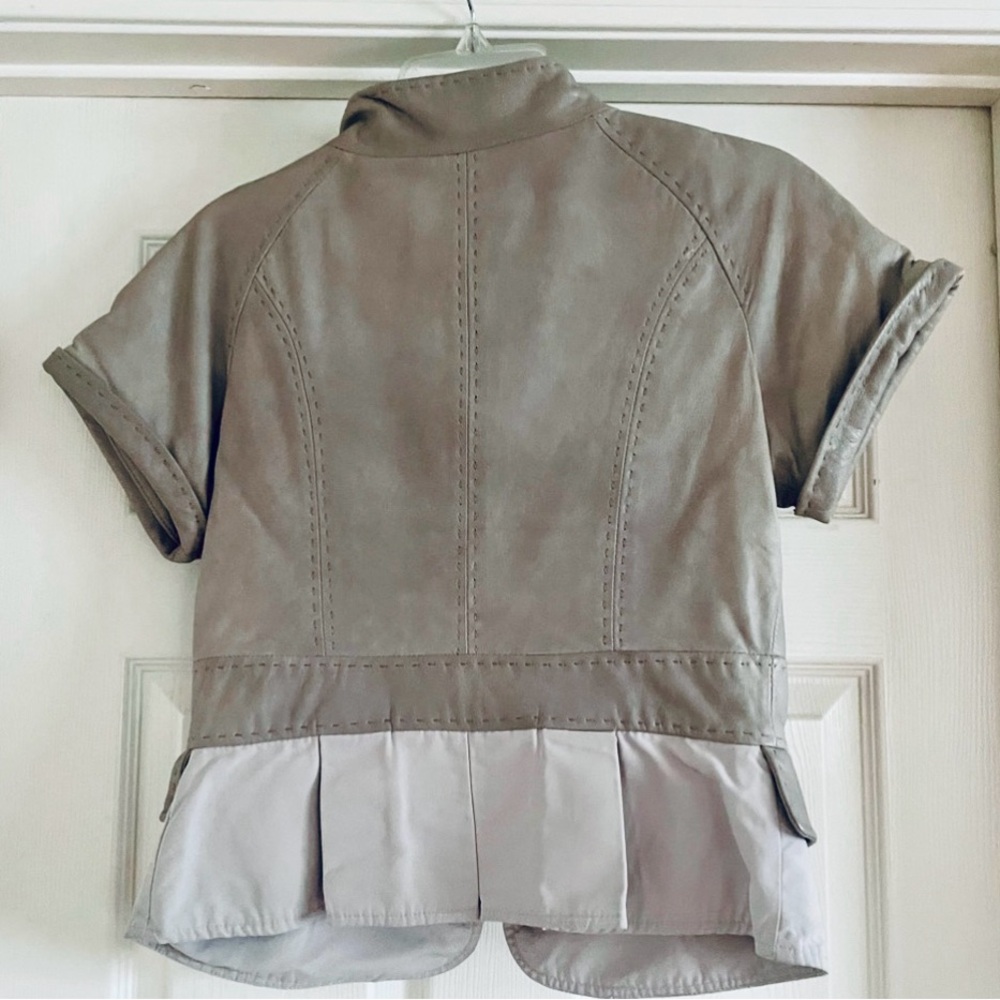 BCBG Max Azria Military Style Leather Jacket - Picture 9 of 9